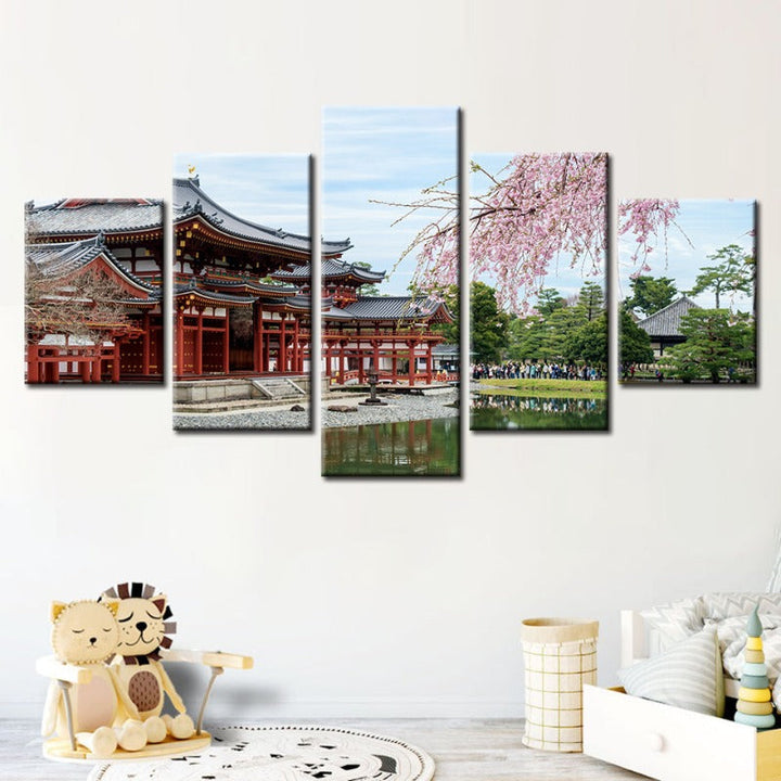 5 Piece Cherry Blossom - Canvas Wall Art Painting | Bowlift
