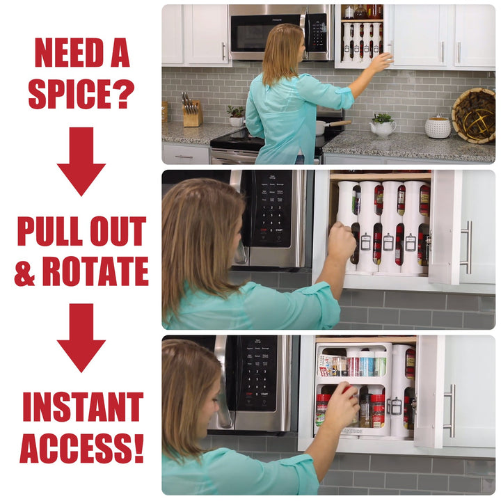 BowLift | LAKESIDE™ Rotating Spice Rack Organizer