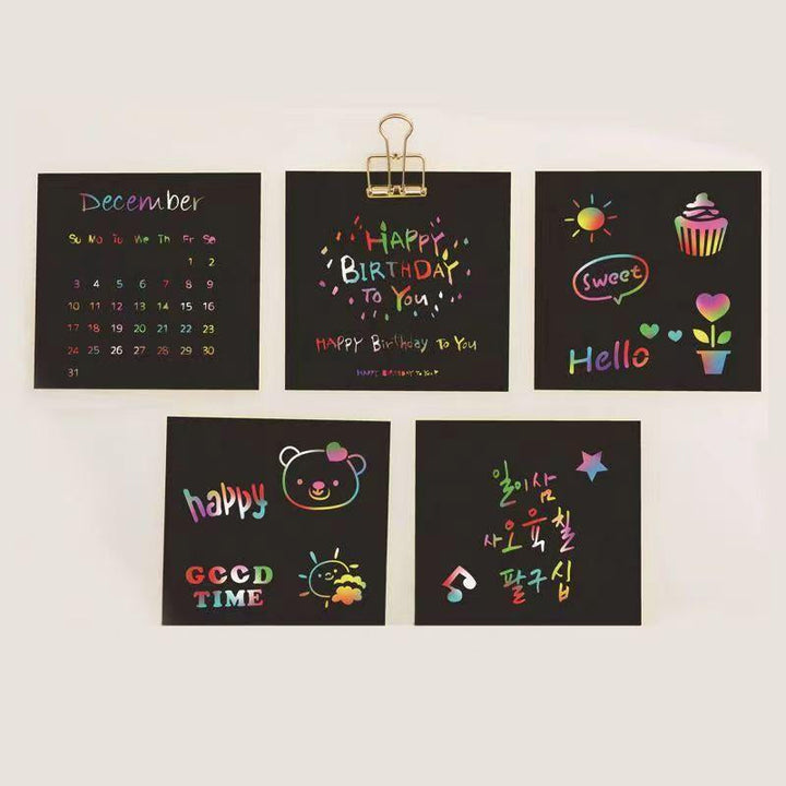 BowLift | 【100 sheets/1 set】DIY Rainbow Magic Scratch Paper Art Set