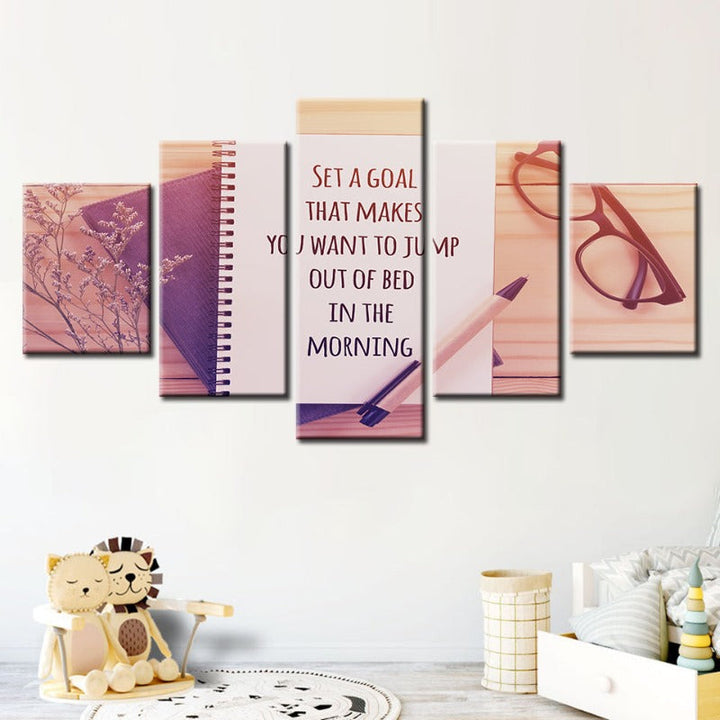 5 Piece Inspirational Art - Canvas Wall Art Painting | Bowlift