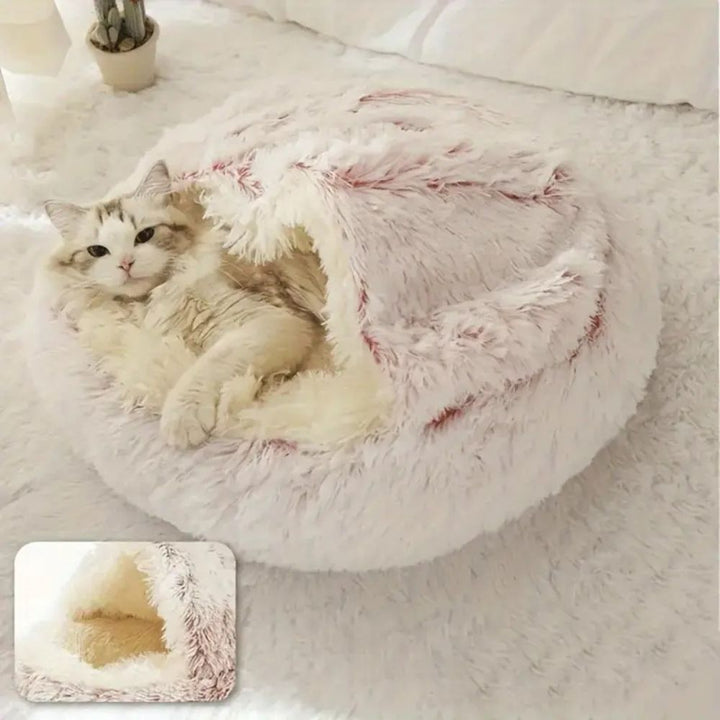 BowLift | Round Hooded Faux Fur Pet Bed