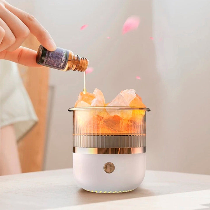 SereniGlow Crystal Salt Humidifier | USB Aroma Diffuser – Night Light & Air Purifier – For Relaxation, Stress Relief & Improved Air Quality Bowlift