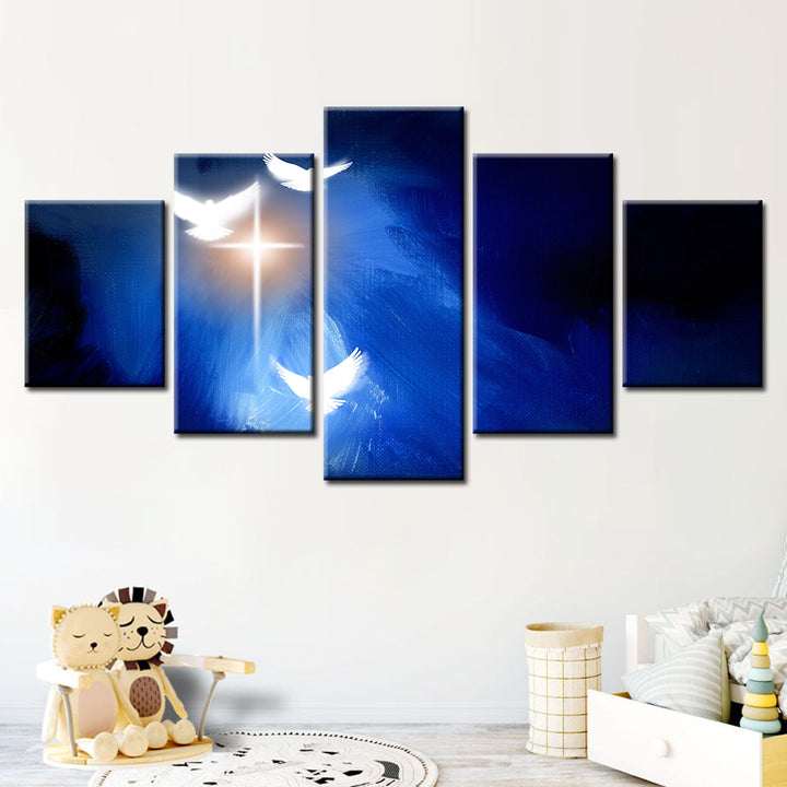 Shining Doves 5 Piece - Canvas Wall Art Painting | Bowlift