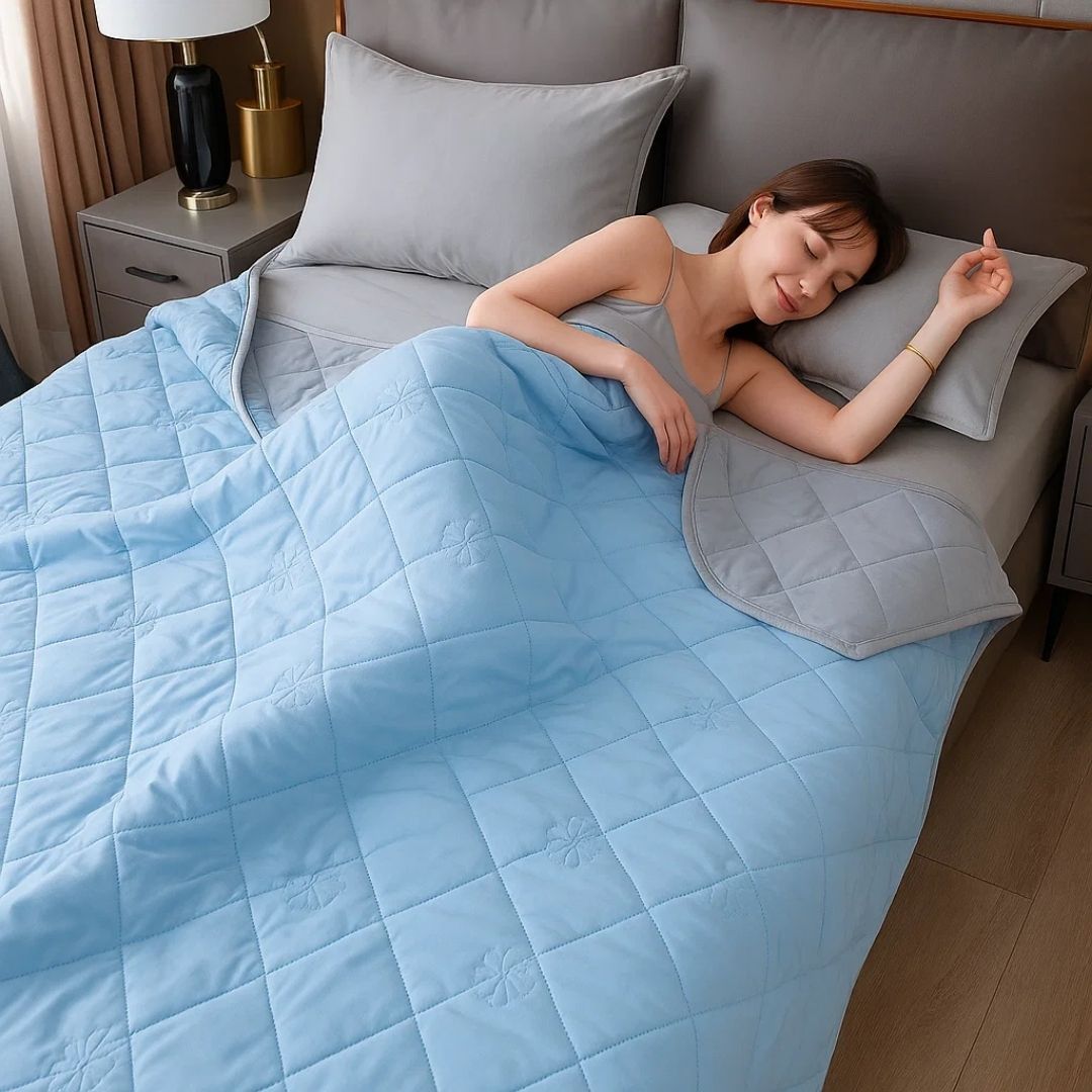 SilkCool | Cooling Blanket – Instant Cooling Comfort – Silky Hypoallergenic Fibre – Prevents Overheating – Relief for Night Sweats Sensitive Skin Bowlift