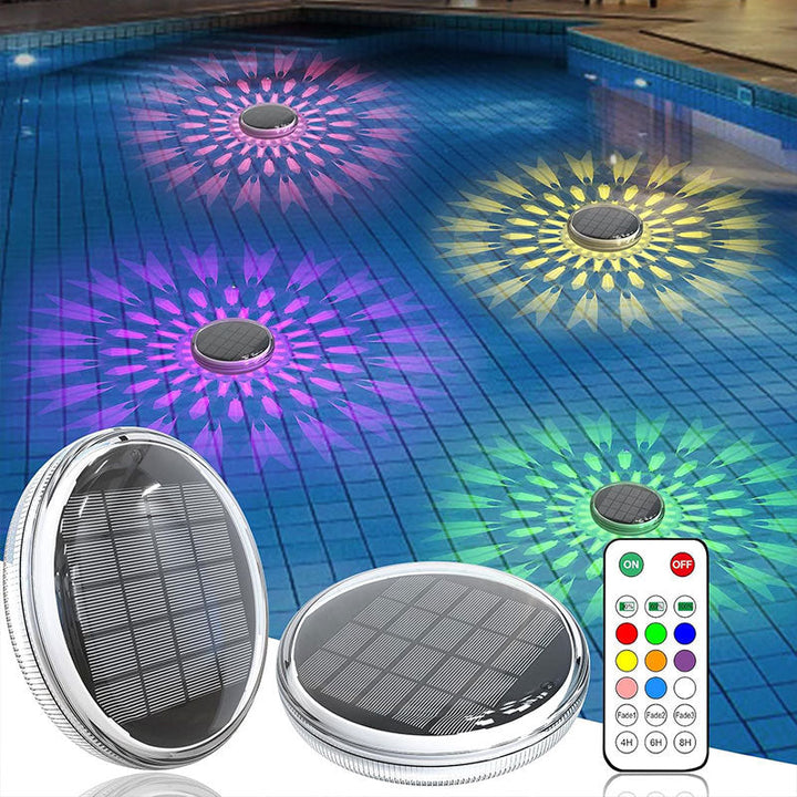 BowLift | 2 PCS - Timer Function Solar-Powered Pool Light with 3 Brightness Levels & 9 Colors
