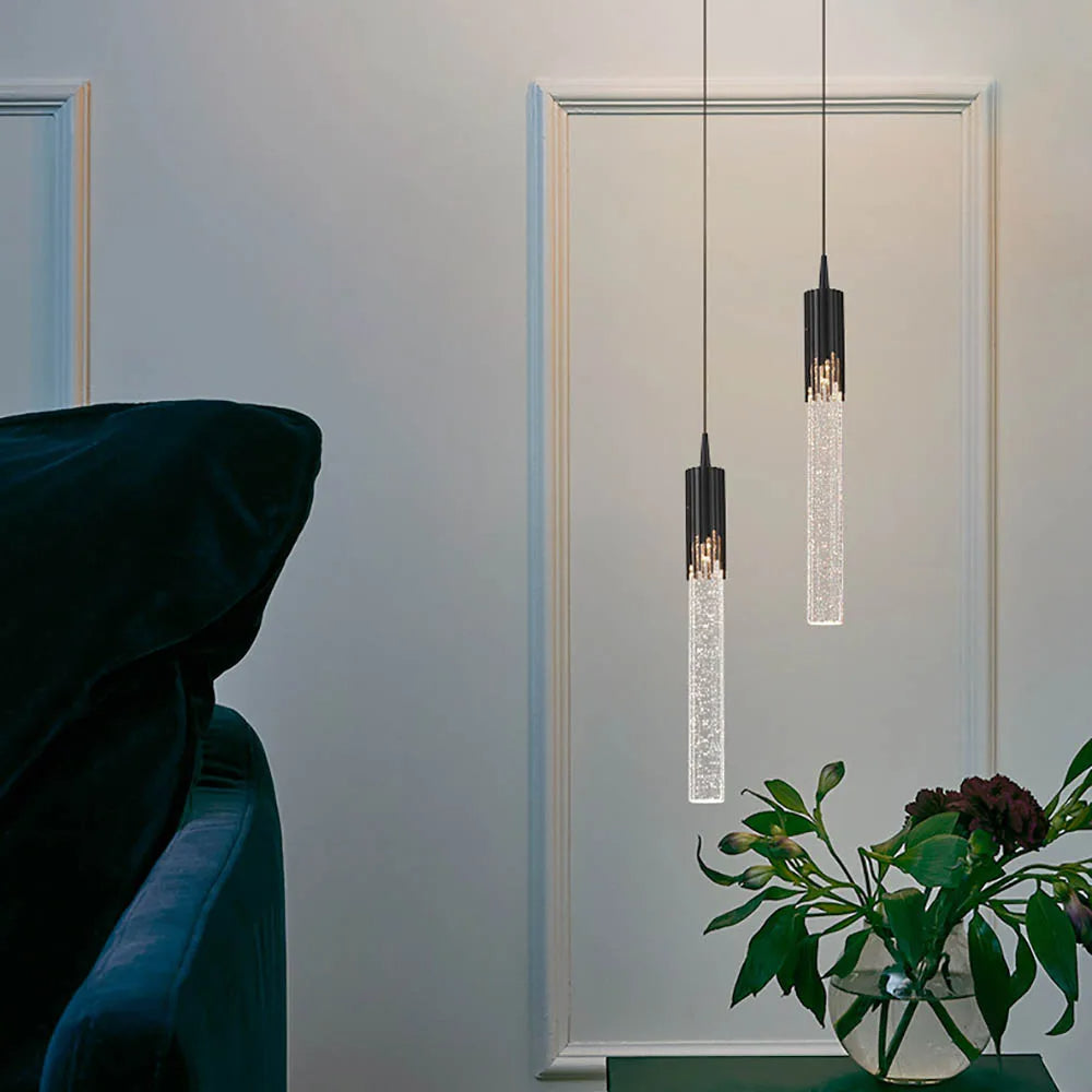 BowLift | Glass Pendant Lamp in Cylinder Shape - Lustreau