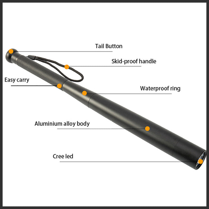 BowLift | Baseball Bat Shaped LED Flashlight | Aluminum Alloy, 3 Lighting Modes | Emergency & Utility Use