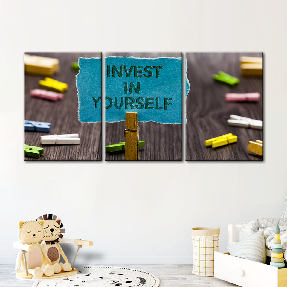 Invest In Yourself 3 Piece - Canvas Wall Art Painting | Bowlift