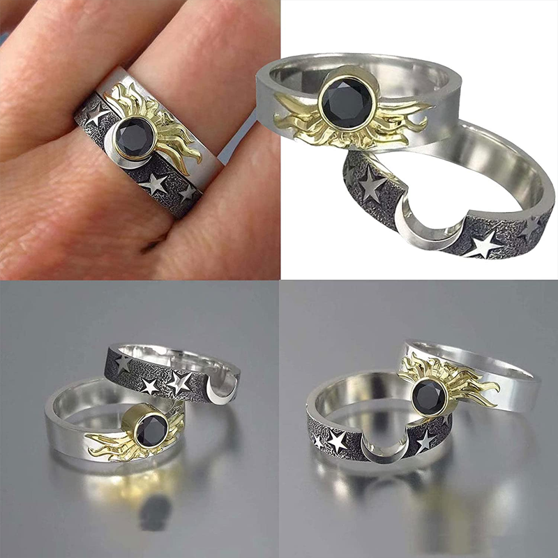 BowLift | Vintage Star Moon Sun Ring Set