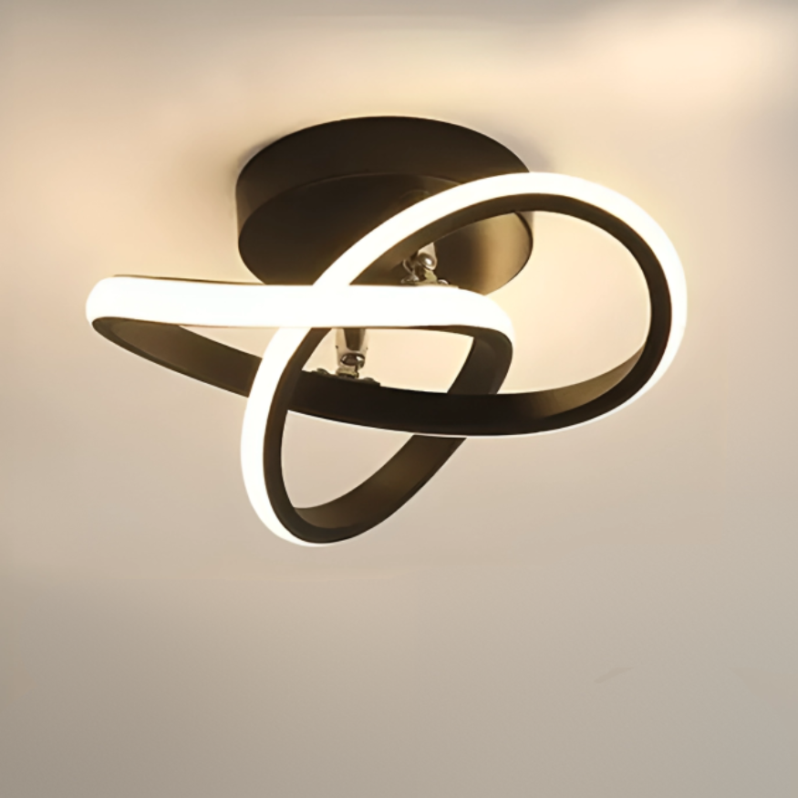 Modern LED Ceiling Lamp 18W | Creative Design with 2 Rings | Energy-Efficient Lighting for Living Room & Office 24 cm | Bowlift