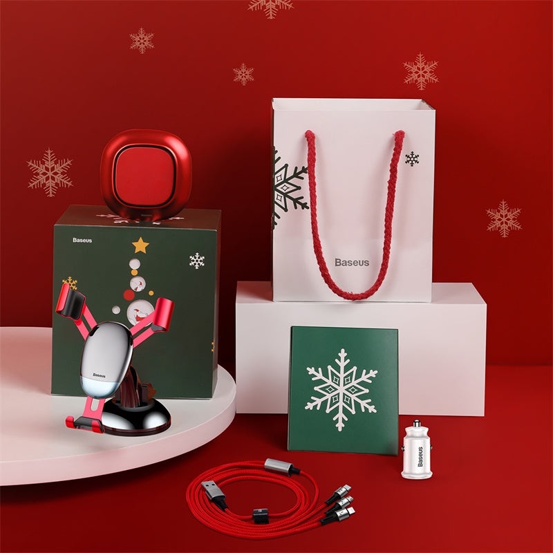 BowLift | Car Accessories Christmas Gift Package, Including Car Phone Holder, Car Charger Adapter, 3-in-1 Charging Cable & Air Freshener