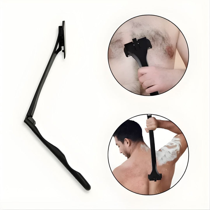 Extra-Long Handle Reach – Sharp Stainless Blades – Smooth Pain-Free Shave – Effortless DIY Grooming for Men Bowlift