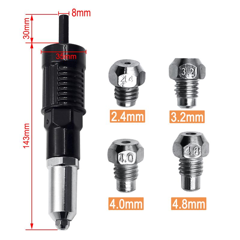BowLift | Professional Rivet Gun Adapter Kit 🛠With 4 different Nozzle Pins