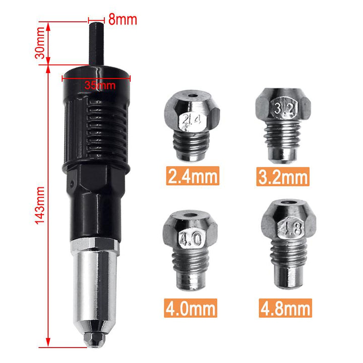 BowLift | Professional Rivet Gun Adapter Kit 🛠With 4 different Nozzle Pins