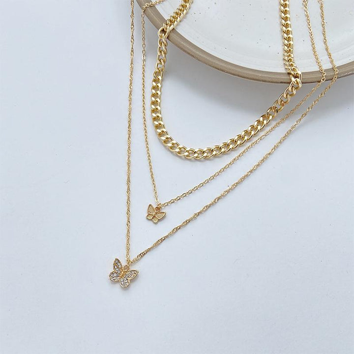 BowLift | Stacked Butterfly Pendant Necklace