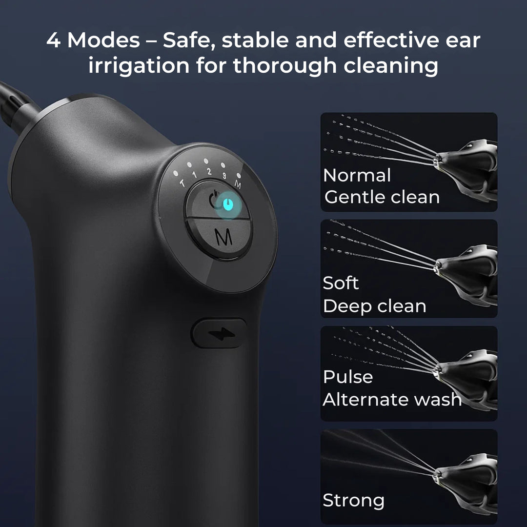 AquaCleanse | Electric Ear Wax Remover – Adjustable Water Jet – Silicone Tip – Warm Irrigation for Families Bowlift