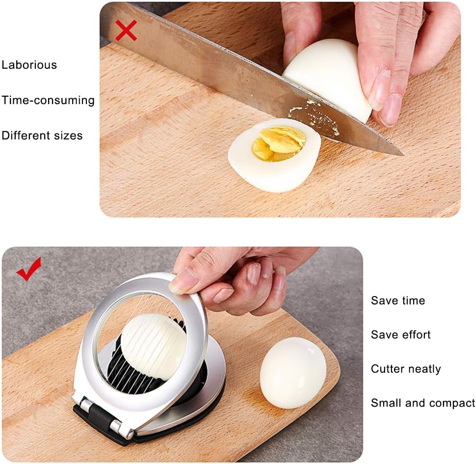 BowLift | Stainless Steel Egg Slicer – 3-in-1 Cutting Options for Effortless Preparation!
