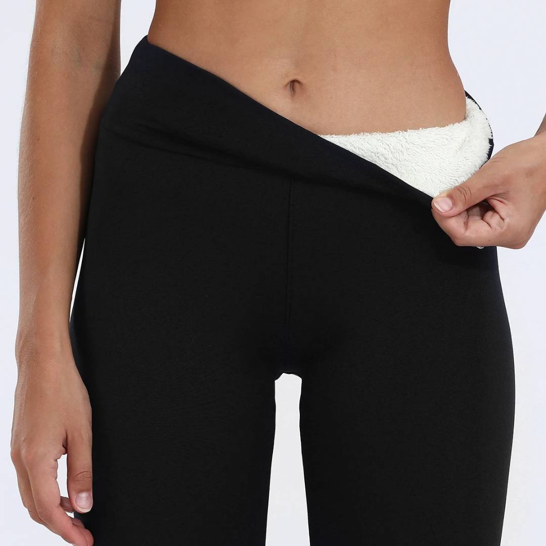 WarmFlex High-Waisted Warm Fleece Leggings | Winter Legging for Cold Weather - Warm Legging - for Outdoor Activities Bowlift