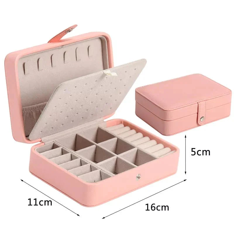 Leather Mini Jewelry Box Double Layer Bowlift