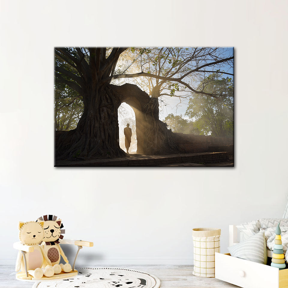 Lone Man Nature - Canvas Wall Art Painting | Bowlift