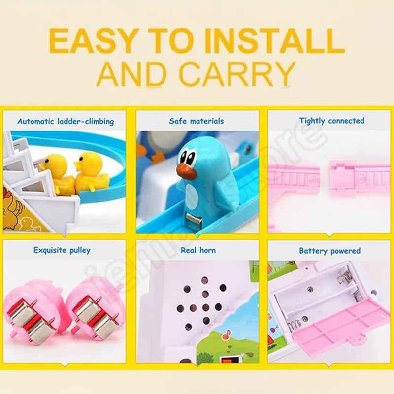 BowLift | Funny Automatic Stair-Climbing Ducklings Cartoon Race Track Set