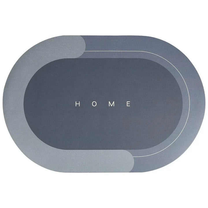 Bath Mat Water Absorbent Non-Slip Oval Shape Bowlift