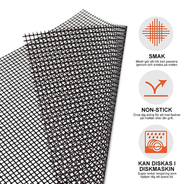 BowLift | Grillfine BBQ Grill net / Grill mat | Non-stick & Reusable | Heat resistant up to 370 °C | For meat, fish & vegetables
