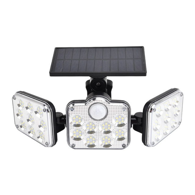 BowLift | Solar LED floodlight with motion sensor – 3-beam outdoor lighting for garden, yard, and garage