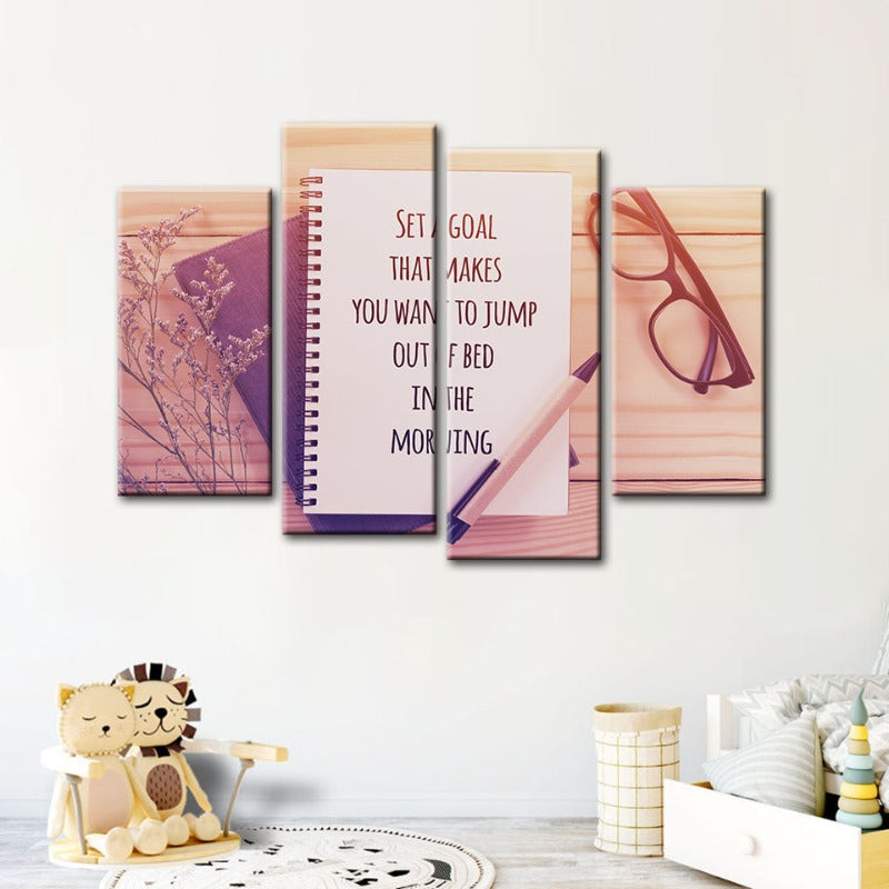 4 Piece Inspirational Art - Canvas Wall Art Painting | Bowlift