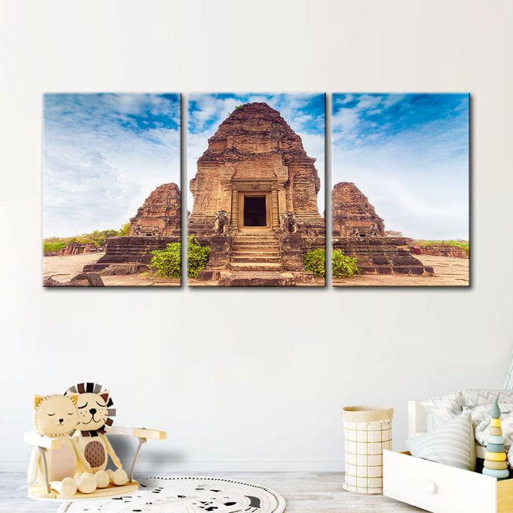 Ancient Temple 3 Piece - Canvas Wall Art Painting | Bowlift