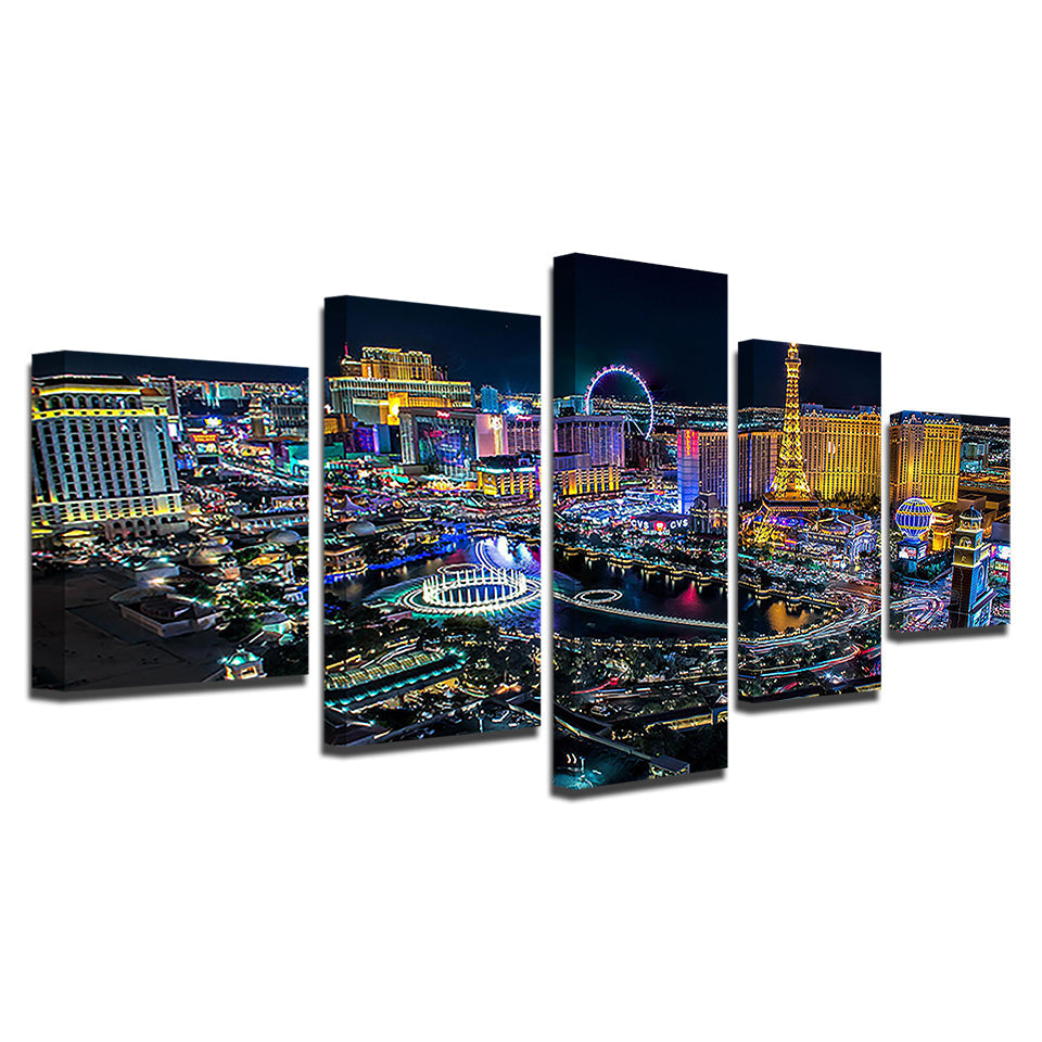 Las Vegas Lights 5 Piece - Canvas Wall Art Painting | Bowlift
