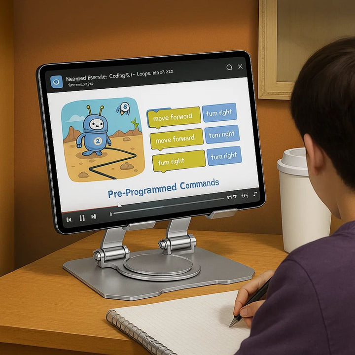 DeskEase | Adjustable Tablet Stand – Ergonomic Comfort – Foldable Anti‑Slip Design – Ideal for Work, Study, Travel & Video Calls Bowlift