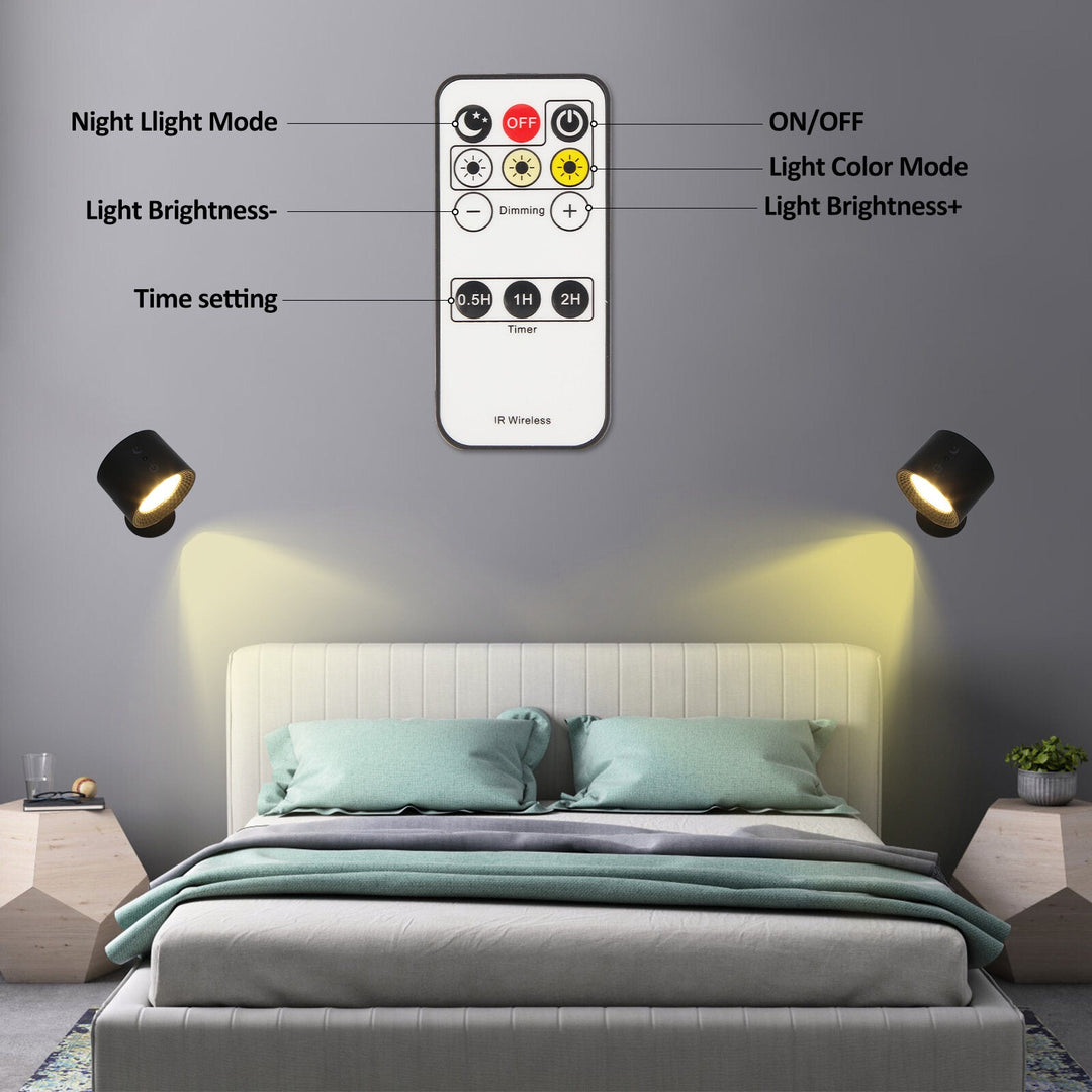 BowLift | LED Wall Lamp - Rechargeable, Magnetic & Dual-Sided Lighting for Indoor Use