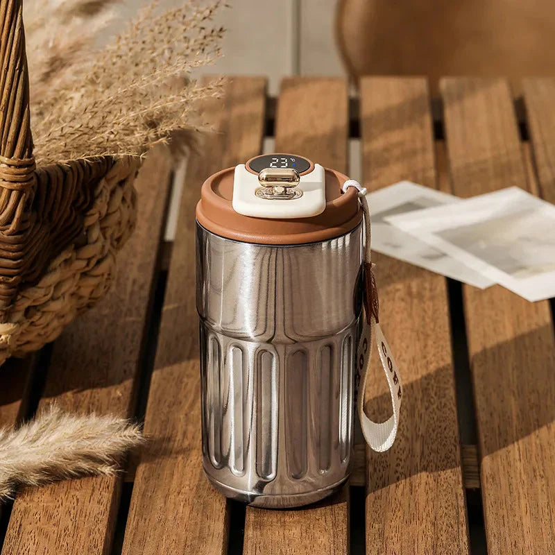 BowLift | Compact thermos cup with temperature display – 410ml cup for hot and cold drinks