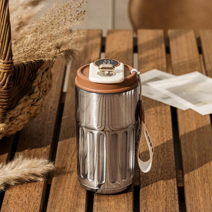 BowLift | Compact thermos cup with temperature display – 410ml cup for hot and cold drinks