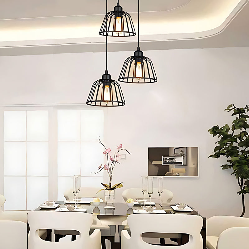 BowLift | IronSphere Pendant - Black industrial iron pendant light for modern interiors