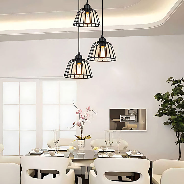 BowLift | IronSphere Pendant - Black industrial iron pendant light for modern interiors