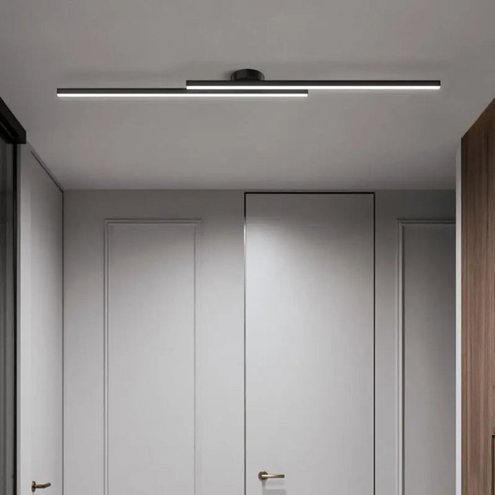 BowLift | Minimalist Modern Hallway Lights – Long Strip Linear Ceiling Lamp, Close-to-Ceiling Chandelier, Remote Dimmable for Home Interiors