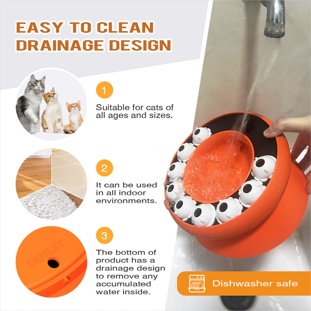 Weight Loss Cat Bowl – Slow Feeder Anti-Gulp Design
