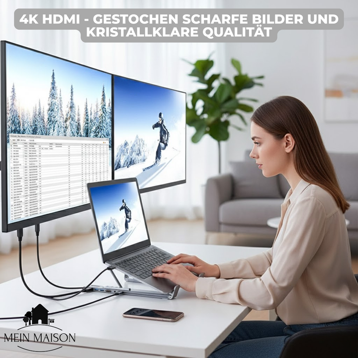 BowLift | ProDock Stand – 8-in-1 Laptop Riser and Hub combined!