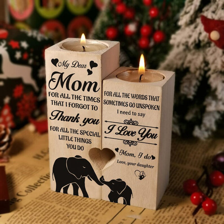 Smile A Lot More - Wooden Candle Holder with Candle Gift for Your Loved Ones | Bowlift