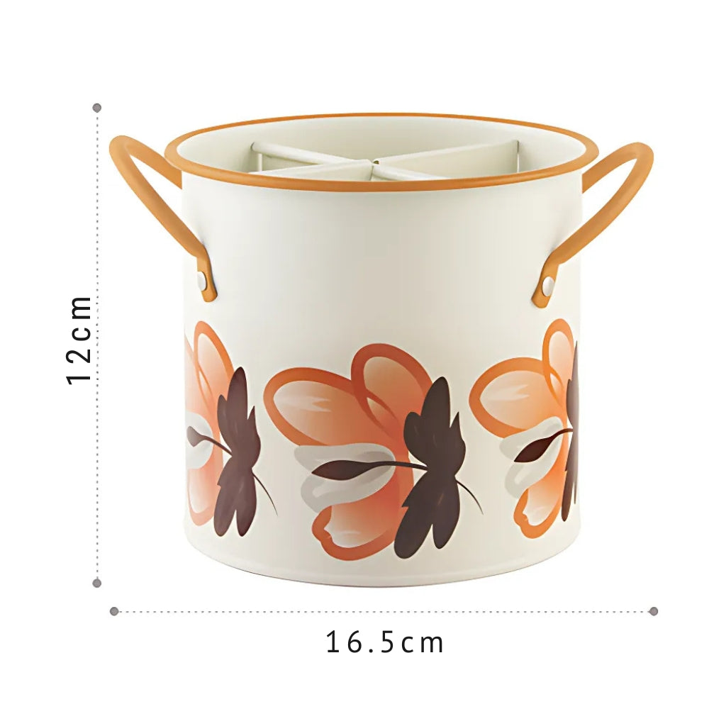 BowLift | Floral Utensil Storage Basket with Divider Lid