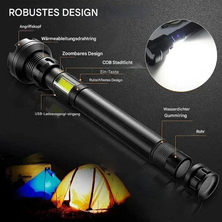 BowLift | Tactical Flashlight – LED Flashlight with Zoom & Power Bank Function