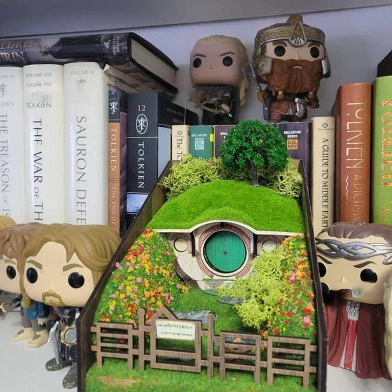 Handcrafted decorative book holders with micro landscape design Bowlift