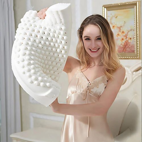 EcoNeck Comfort | 100% Natural Latex Orthopedic Pillow - for Neck Pain - Comfortable and Supportive Pillow - Better Sleep - Wellness Bowlift