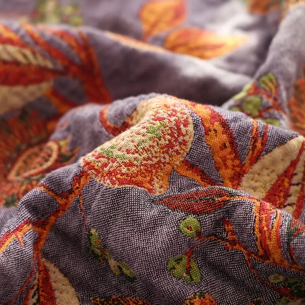 BowLift | Botanic Floral Cotton Tassel Blanket