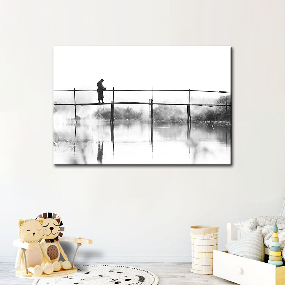 Water Bridge - Canvas Wall Art Painting | Bowlift