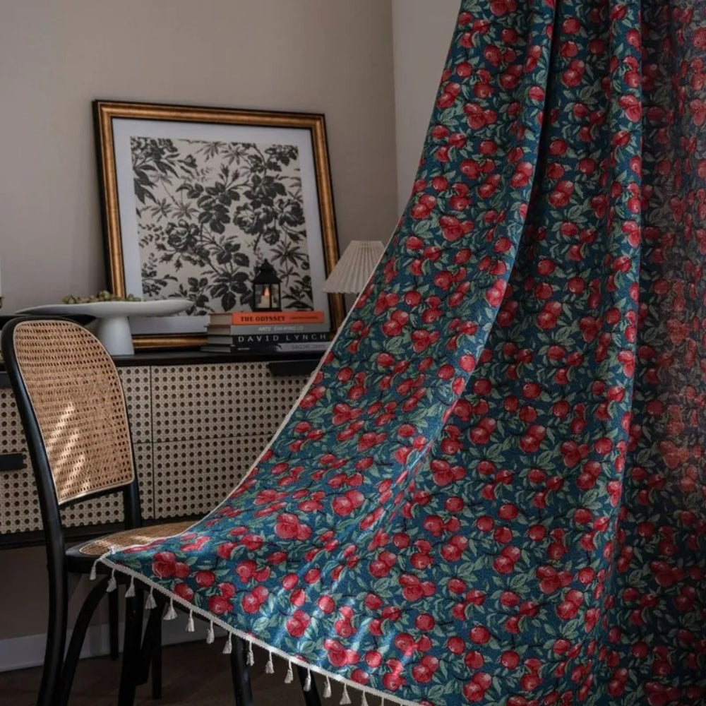 BowLift | Cherry Bloom Botanical Tassel Curtain
