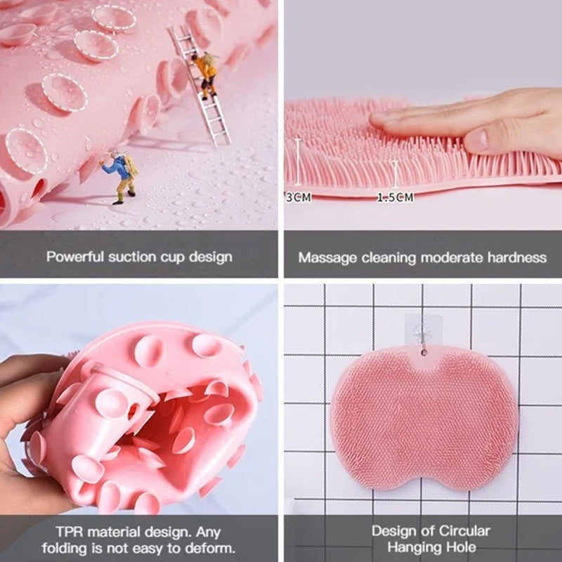 Shower Foot & Back Scrubber, Anti-Skid Bathroom Silicone Massage Pad | Bowlift
