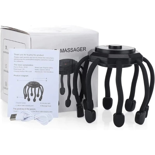 BowLift | Electric Octopus Head Massager - Best Head Massage Machine with Vibration Therapy